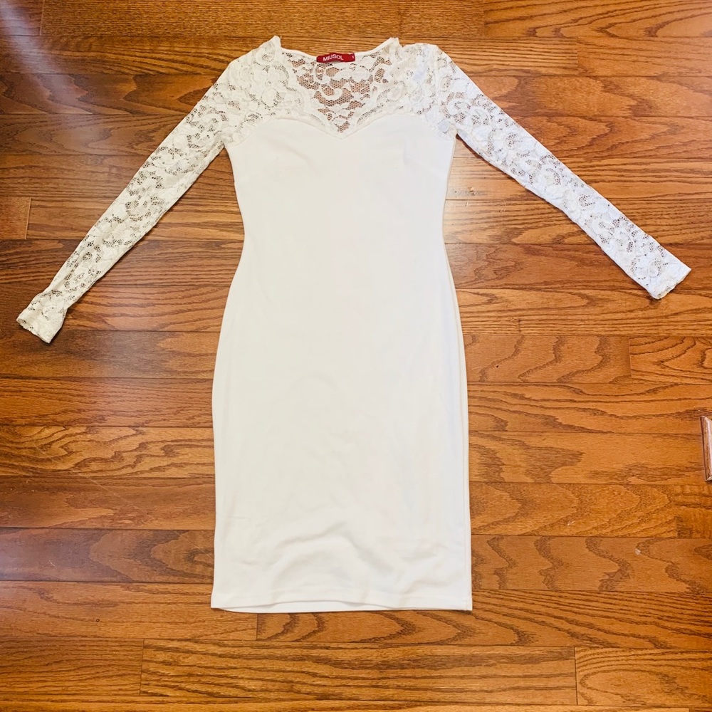 White figure hugging dress